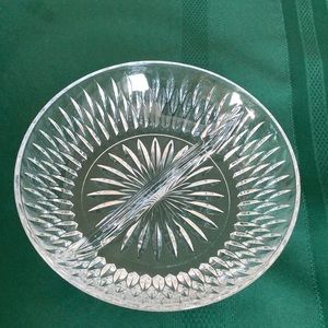 Princess House Highlights crystal divided serving dish